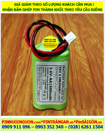 Pin đèn KENTOM 3.6v-AA1500mAh, Pin đèn EXIT 3.6v-AA1500mAh, Pin đèn sự cố khẩn cấp 3.6v-AA1500mAhAh